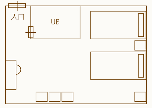 デラックスツインルーム見取り図